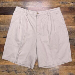 Covington Pleated Front Shorts Mens 36 Beige High Rise New